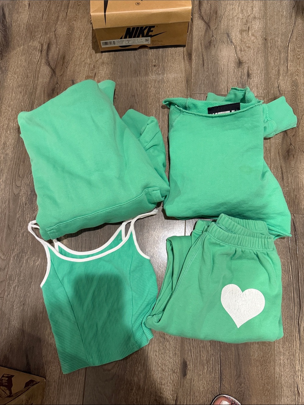 Katie J NYC Green Kids Matching Set - Tank, Sweatshirt & Joggers